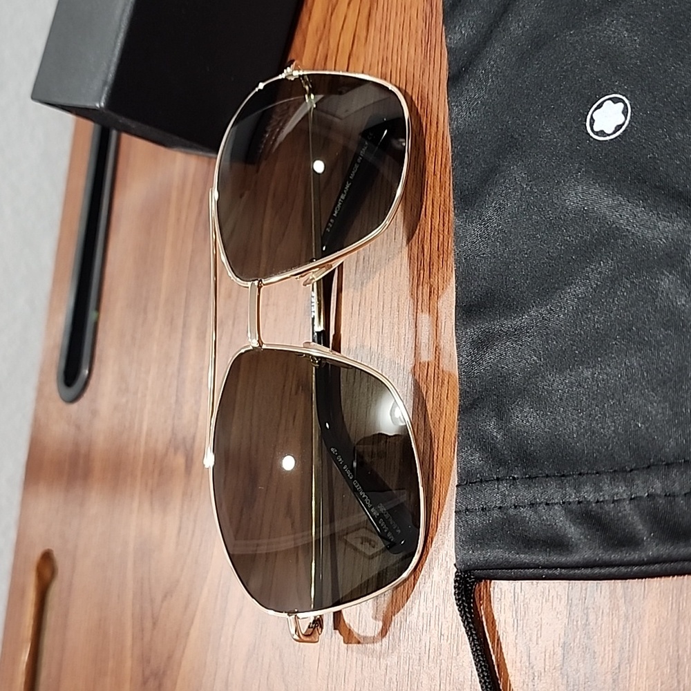 100% Authentic Gold Montblanc Sunglasses